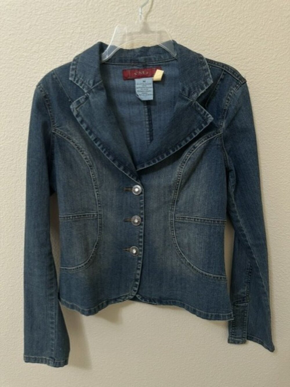YMI Medium Wash Tailored Denim Blazer Jacket M